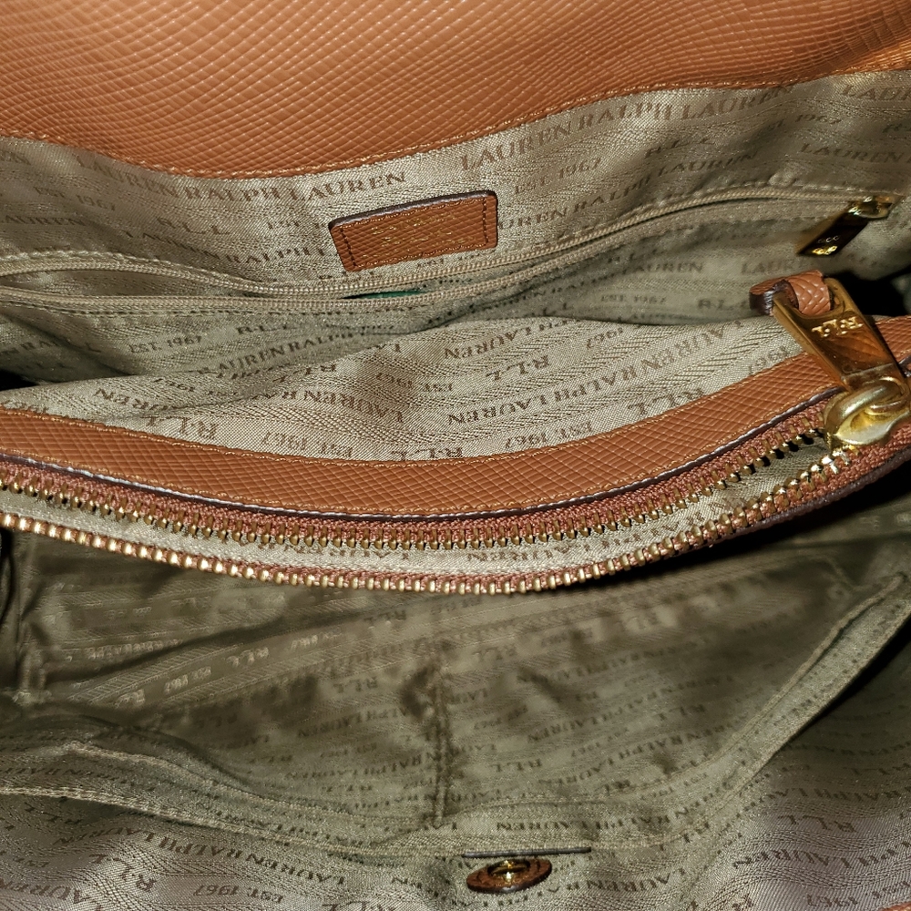 Ralph Lauren large cognac leather bag - Picture 11 of 13